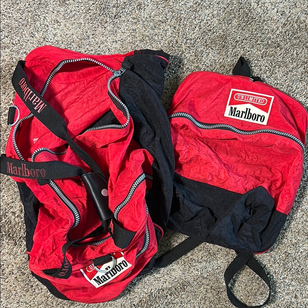 Marlboro Red and Black Duffel Bag
